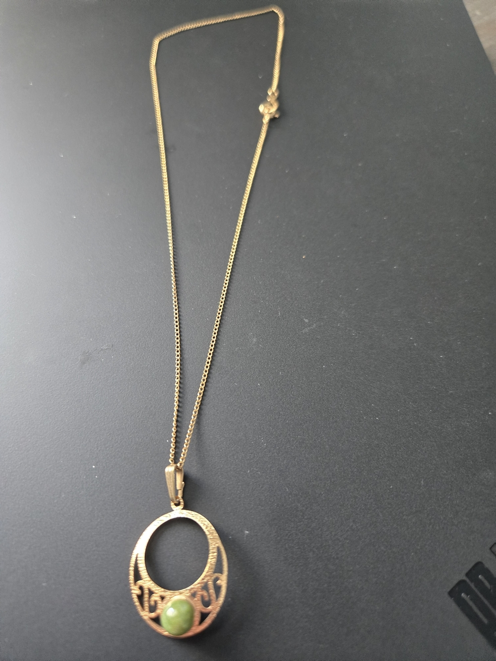 14k Gold Fill Pendant Necklace with Jade Stone - Women Jewelry